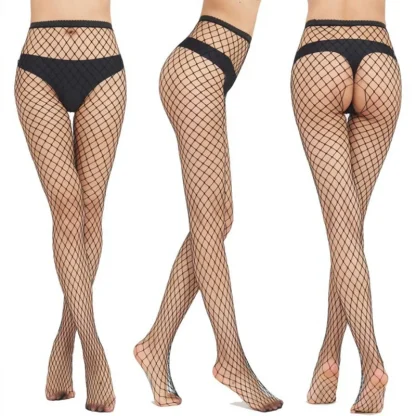 Hollow Out Crotch Fishnet Stockings - Image 4