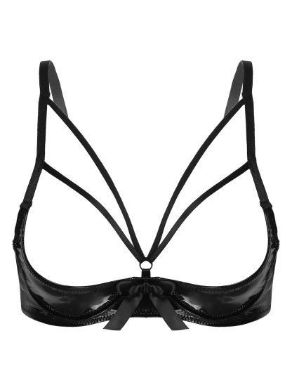 Open Cup Crotchless Lingerie with Strappy Detailing - Image 9