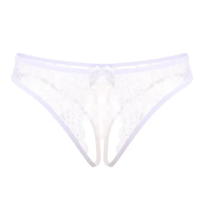 Sheer Lace Open Crotch Panties - Image 3