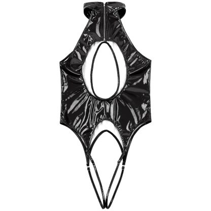 Crotchless Halter Bodysuit with Bust Cutout - Image 8