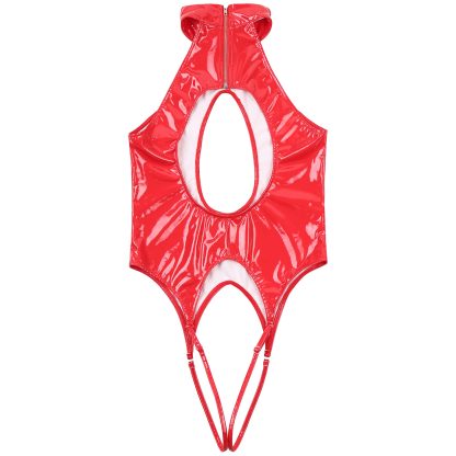 Crotchless Halter Bodysuit with Bust Cutout - Image 11