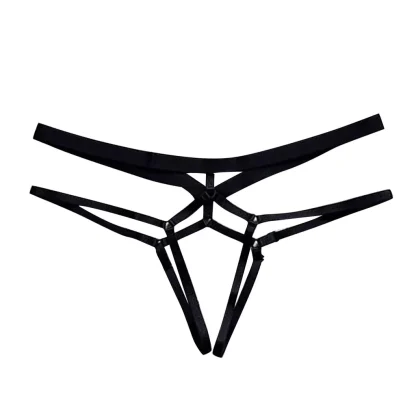 Elastic Crotchless Thong with Multi Strap Design - Image 6