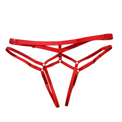 Elastic Crotchless Thong with Multi Strap Design - Image 7