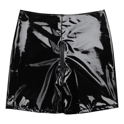 Shiny Women's Short with Zippered Crotch - Image 4